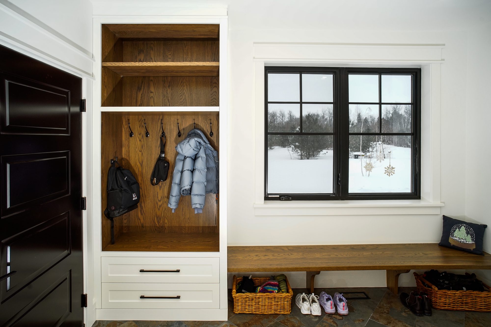 Custom mudroom cabinetry by Heritage Cabinetry